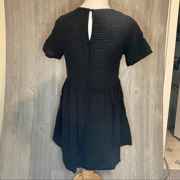 ASOS Black Gauze cotton babydoll dress size 8 - Picture 2 of 6